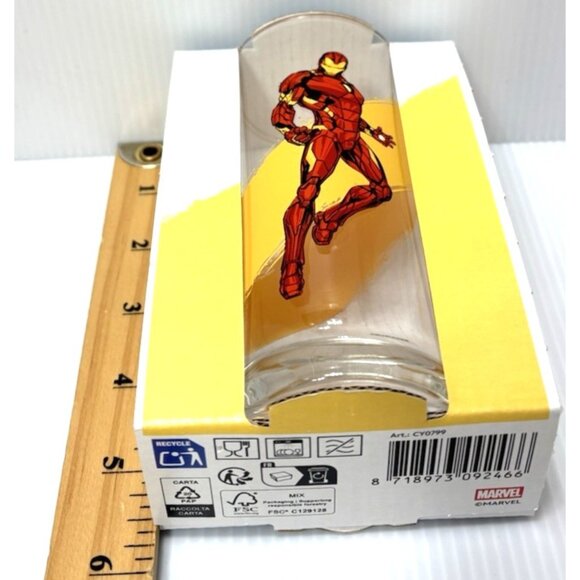 Marvel Iron Man Drinking Glass Cup Avengers Collectible Superhero Glass NEW - Picture 7 of 8